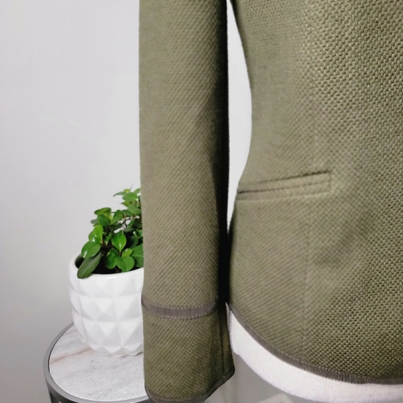 Talbot's Olive Green Knit Double-Breasted Blazer - Picture 5 of 6